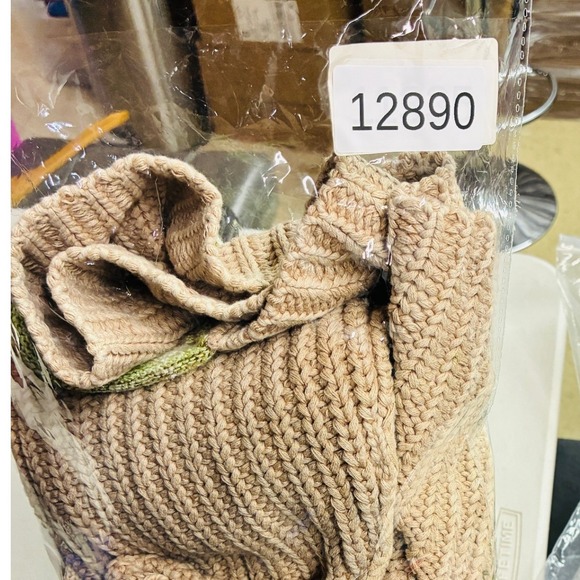 Anthropologie Cardigan Sweater Women's Medium Floral Camo Knit Button Front Flaw - Picture 12 of 12